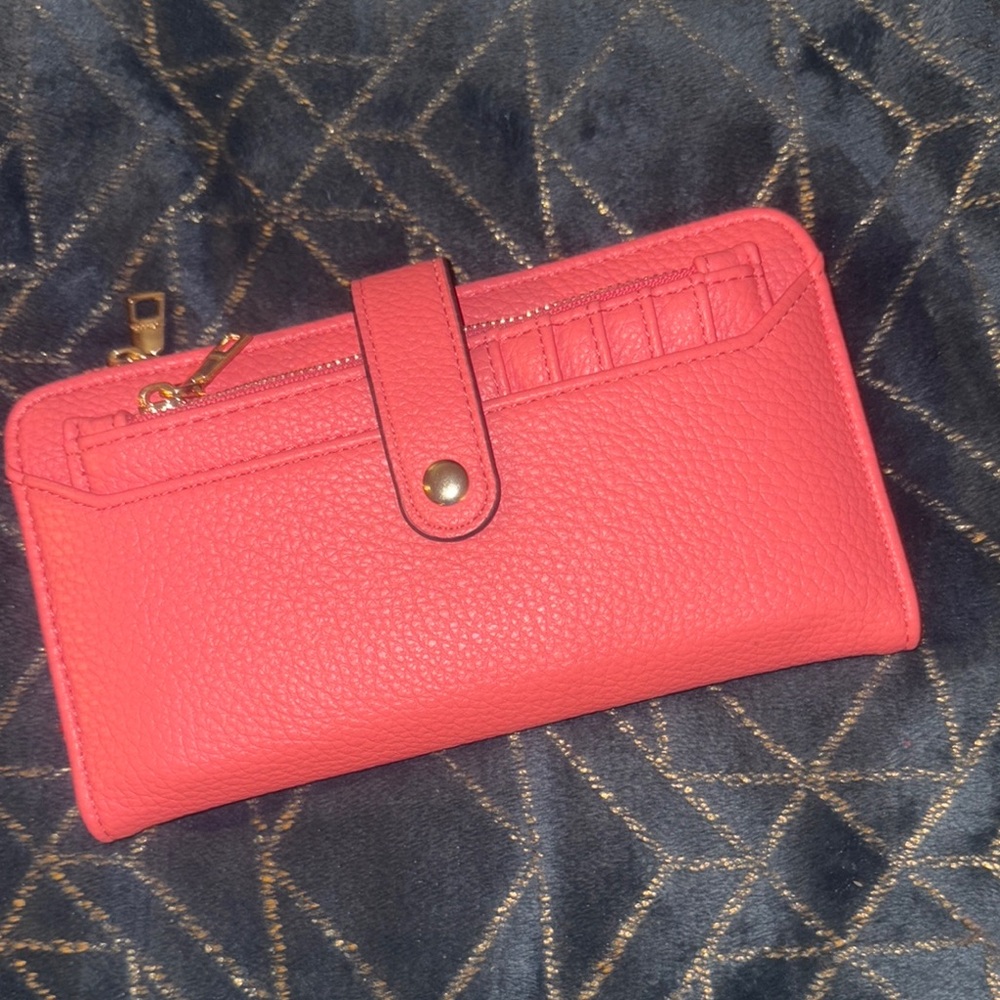Vibrant Pink Pebbled Leather Wallet